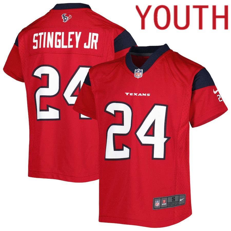 Youth Houston Texans #24 Derek Stingley Jr. Nike Red Game NFL Jersey